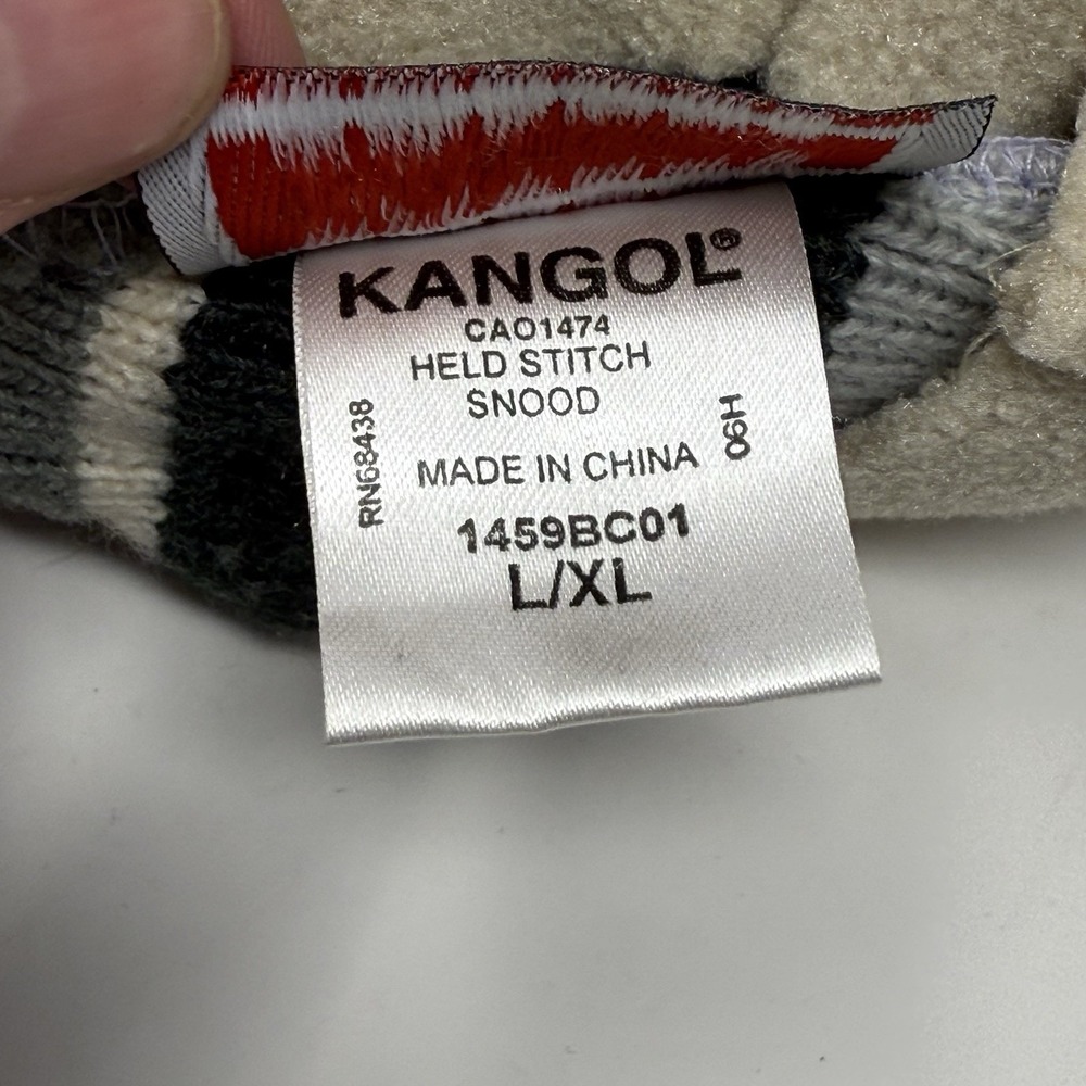 Kangol Stripped Pom Beanie Trapper Hat Held‎ Stitch Snood Ear Flaps Size L/XL - Picture 7 of 11